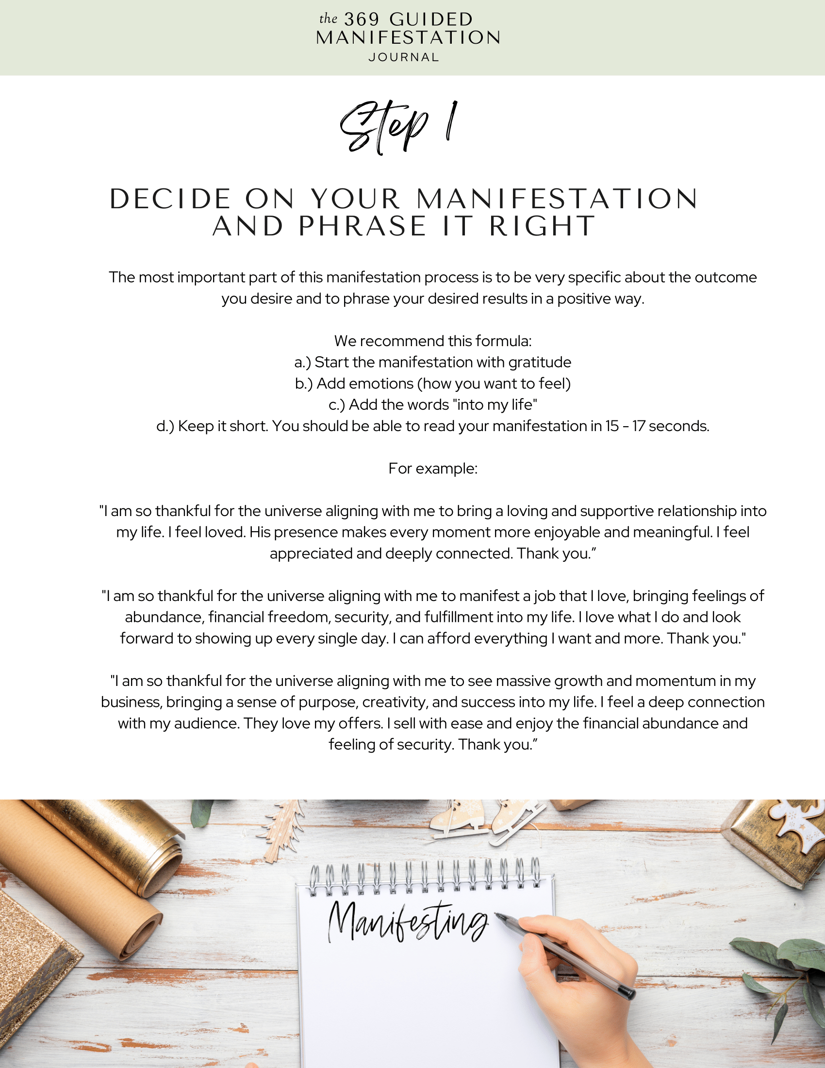 369 Guided Manifestation Journal