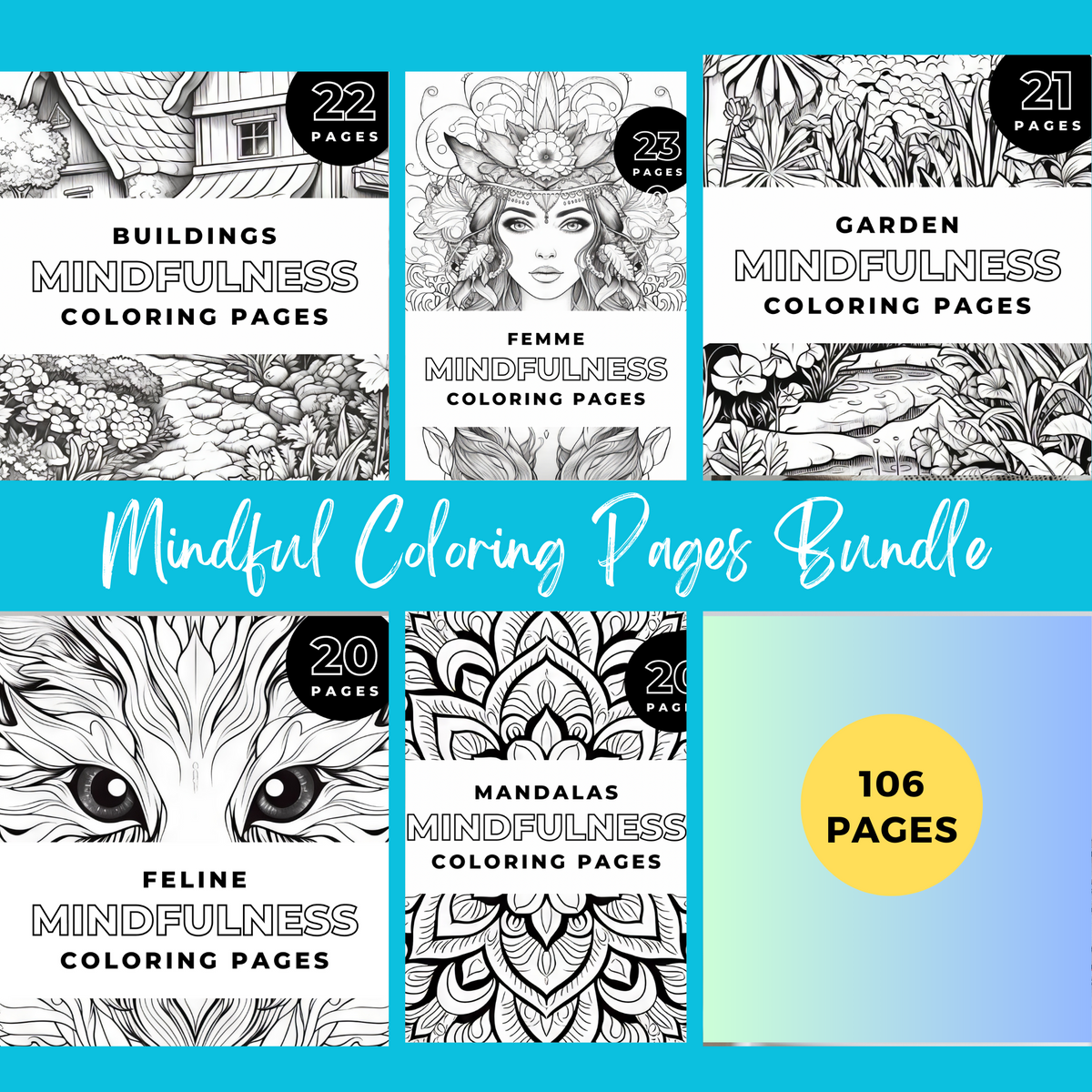 Mindfulness Printable and Digital Coloring Pages